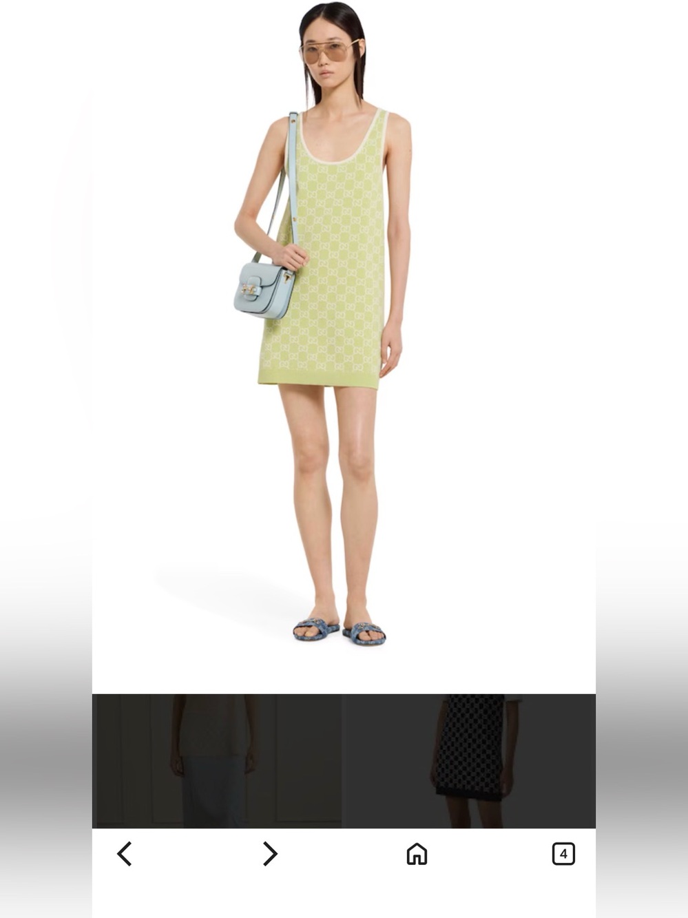 Gucci Pale Green & White Monogram short dress - Picture 6 of 11